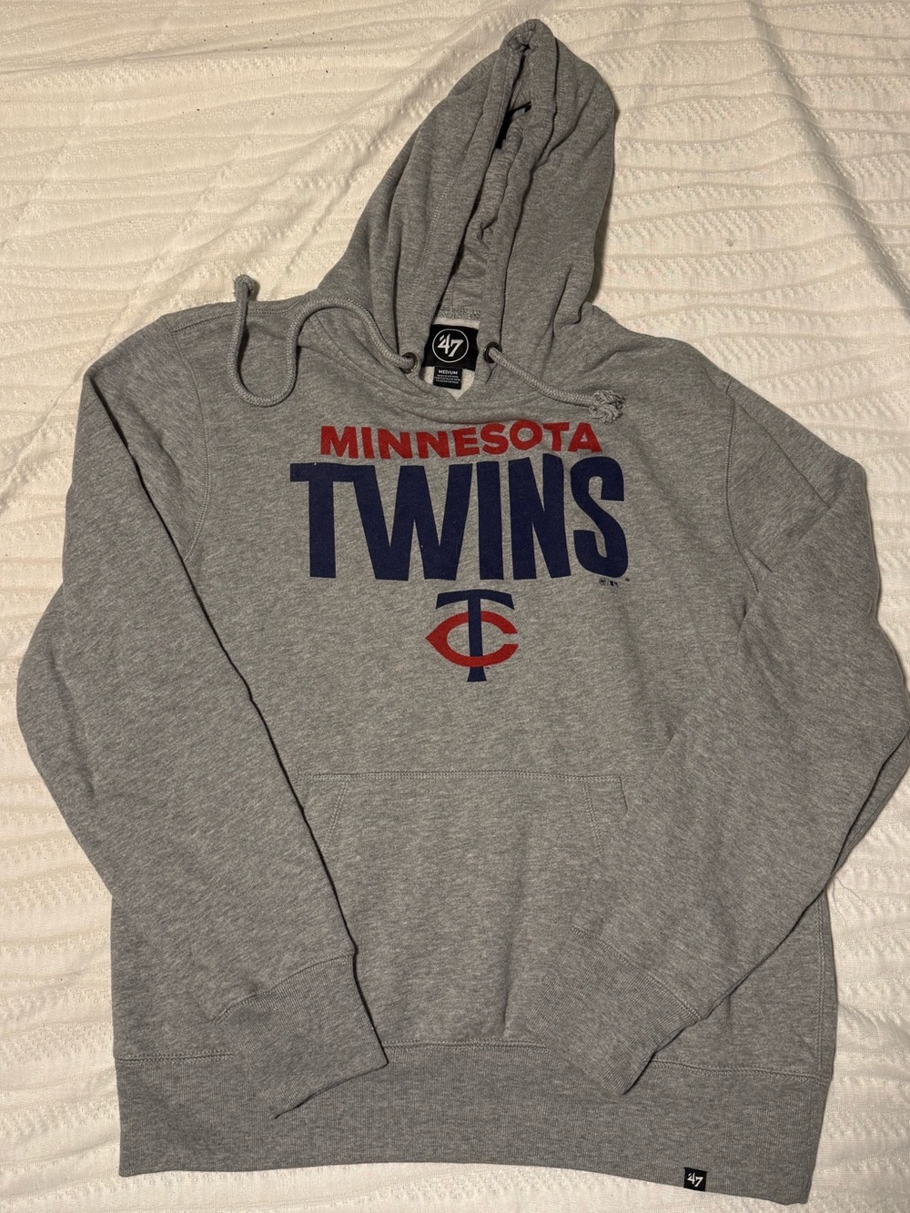'47 Minnesota Twins Gray Pullover Hoodie with Red & Navy Print